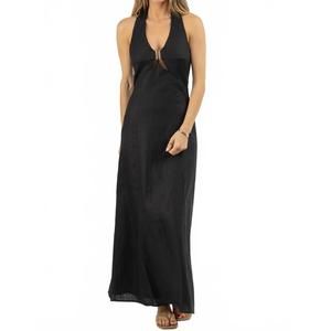 NEW ENDLESS BLU. holden v-neck maxi dress in black